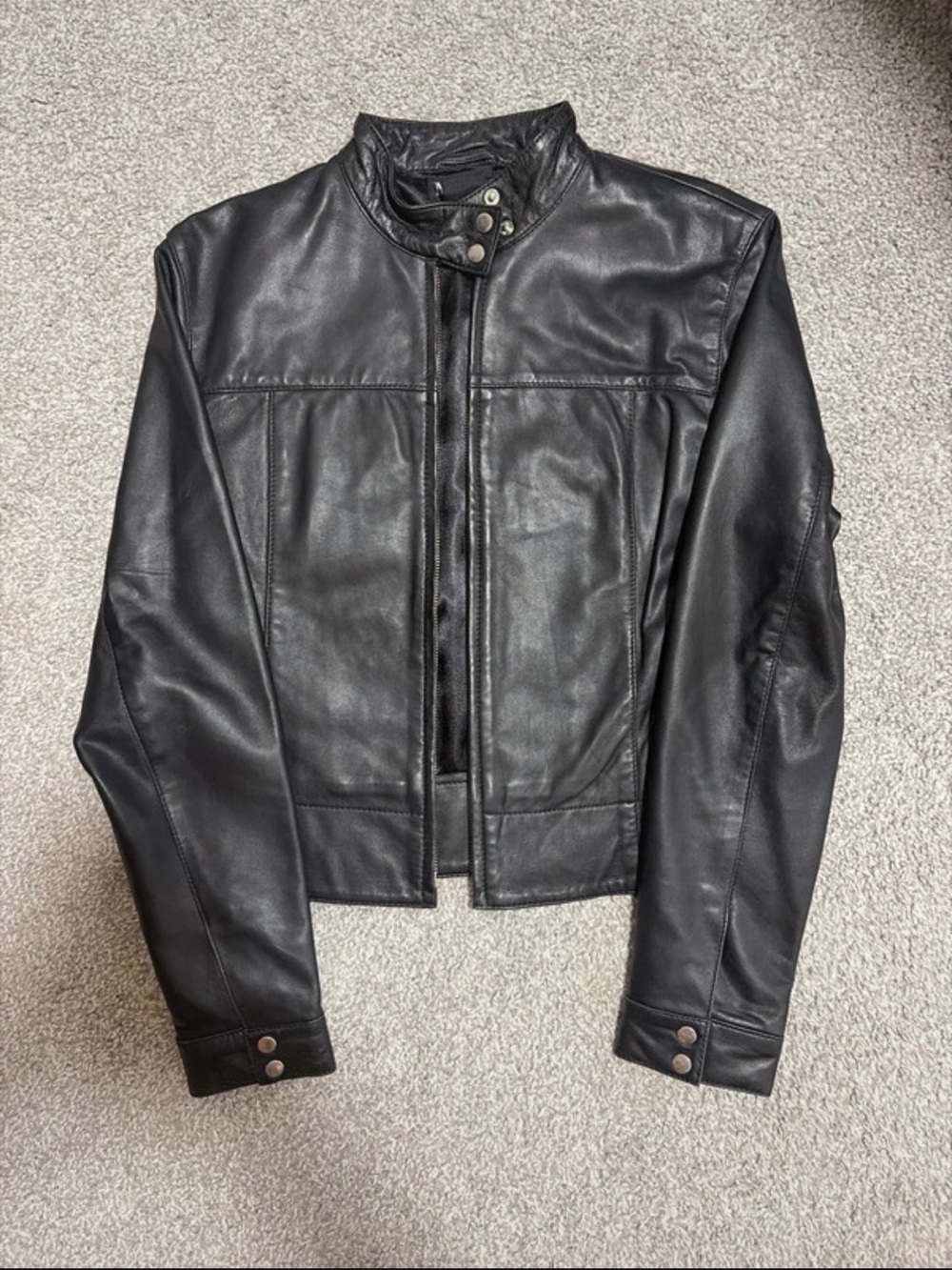 MIX IT Genuine Leather Black Moto Jacket Size 4